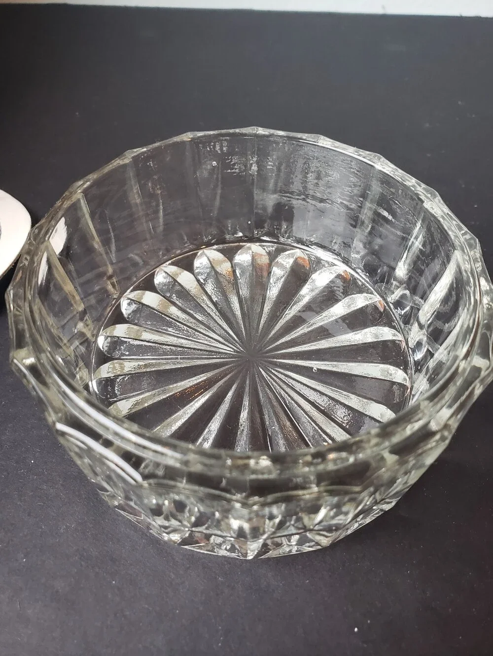 1980's Ornate Vintage Silver-plate Glass Powder Jar, Unused